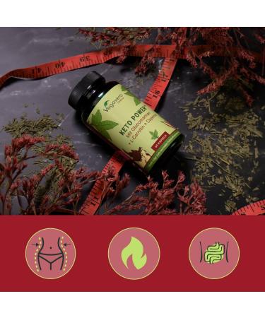 KETO Power | WEIGHT LOSS* | With Konjac L-Carnitine Green Tea Capsaicin | NATURAL & No Additives | 60 Capsules | Vegavero  - Buy Online on GoSupps.com
