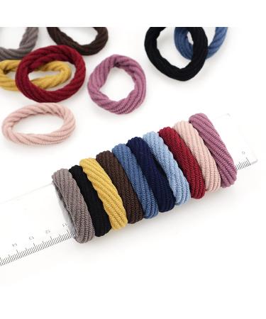 80 Pcs Seamless Cotton Hair Ties for Women - Elastic Wave Style Bands for Curly & Thick Hair - Buy Online on GoSupps.com