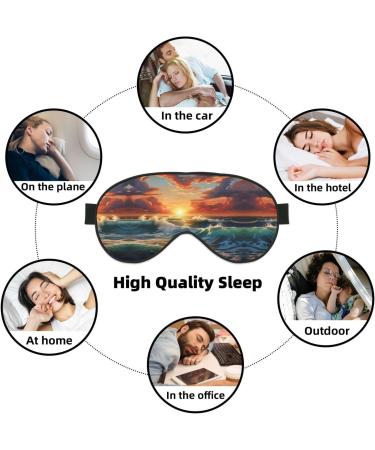 Ocean Sunset Scenery Print Eye Mask | Unisex Soft Comfort Sleep Shade for Travel Yoga & Shift Work - Buy Online on GoSupps.com