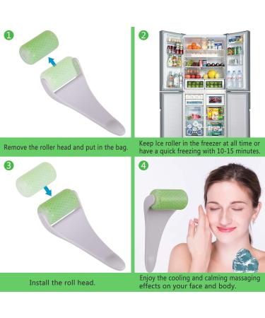 Ice Roller ICE Scooter 2 Set - Face & Eye Pain Relief Swelling Reduction Skin Care Gadget (Green) - Buy Online on GoSupps.com