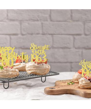 30 Pieces Straight Outta1963 Cupcake Toppers Awesome Since 1963 Cake Decorations Cheers on 60 Fabulous Sixty Cake Toppers 60th Birthday Wedding Anniversary Party Cake Decorations Gold Gold 60th - Buy Online on GoSupps.com