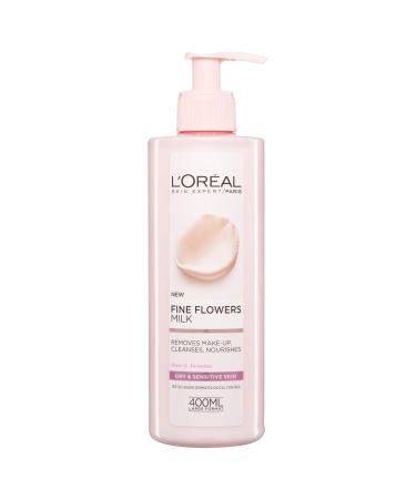 L'Oreal Paris Fine Flowers Cleansing Milk Lotion Makeup Remover Dry Sensitive Skin 400 Ml