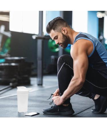 Hiusity Protein Shaker Cup - 300ml Durable & Odor-Neutral for Creamy Fitness Shakes | Gym Shaker with Mixing Ball - Gray & White - Buy Online on GoSupps.com