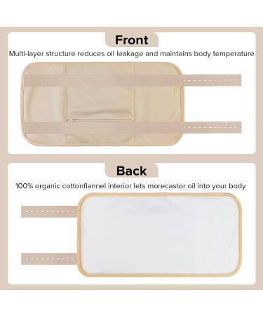 Castor Oil Packs Set of 2 Reusable Organic Castor Oil Packs Adjustable Elastic Strap for Waist and Thyroid Neck Washable Castor Oil Packs (Oil Not Included) 2pcs neck-waist Beige - Buy Online on GoSupps.com