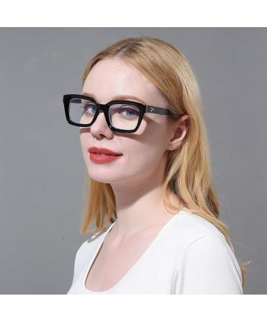 MMOWW Oversized Reading Glasses for Women - Square Frame Anti Blue Light Glasses (Black 3.5) - Buy Online on GoSupps.com