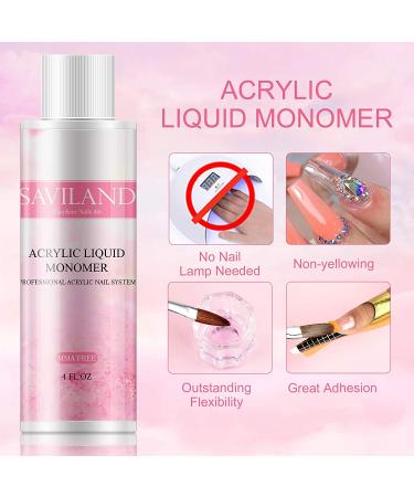 Saviland Acrylic Liquid - 4 OZ | Professional Polymer for Acrylic Nail Extension | Fast Dry, Flexible, Non-Yellowing | MMA Free - Buy Online on GoSupps.com