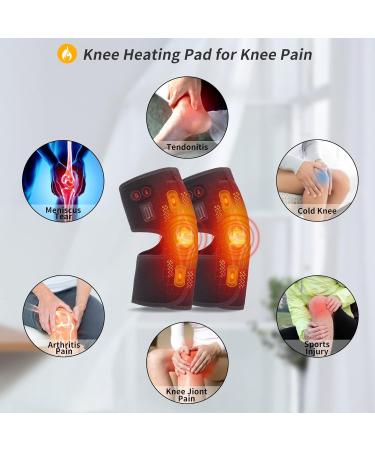 Heated Knee Pad with Massager | Knee Heating Pad for Pain Relief & Arthritis | Premium Knee Brace Wrap for Men & Women - Buy Online on GoSupps.com