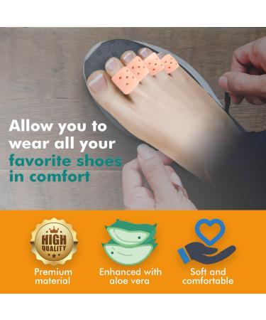 Silicone Toe Protectors - Breathable Toe Cushion Sleeves for Pain Relief | Corn Pads for Pinky Toe with Aloe Vera | 40 Count - Comfort & Protection Against Shoe Pressure - Buy Online on GoSupps.com