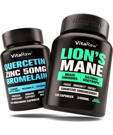 VitaRaw Organic Quercetin with Bromelain + Lions Mane Mushroom Capsules
