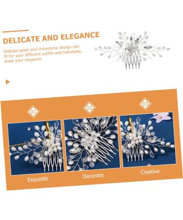 Ipetboom Bridal Pearl Comb Hair Comb for Girls Bride Hair Clip Girl Hair Clips Rhinestone Hair Comb Clip Pearl Hair Comb Pearl Hair Clips Bridal Tiara Accessories Women's Wedding Zinc Alloy - Buy Online on GoSupps.com