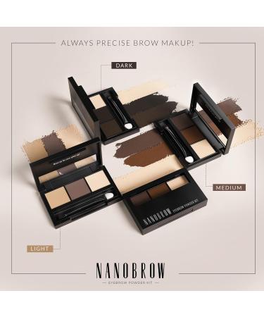 Set de fards sourcils Nanobrow Eyebrow Powder Kit - Poudres sourcils avec surligneur kit de coiffage des sourcils (Sombre) - Buy Online on GoSupps.com