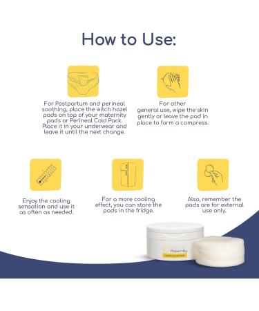 First Days Maternity Witch Hazel Cotton Pads - 40 Round Pads, 8 cm Diameter, 120 gsm Thickness - Buy Online on GoSupps.com