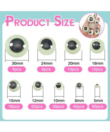 TOAOB 200pcs Glow in The Dark Self Adhesive Wiggle Googly Eyes - Assorted Sizes for DIY Crafts and Scrapbooking - Buy Online on GoSupps.com