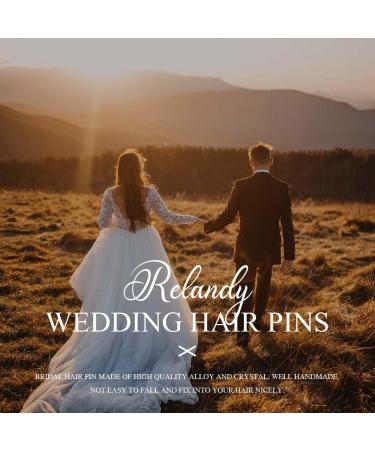 Relandy Flower Bride Wedding Hair Pin Crystal Silver Headpiece Rhinestone Bridal Hair Accessories for Women and Girls - Buy Online on GoSupps.com