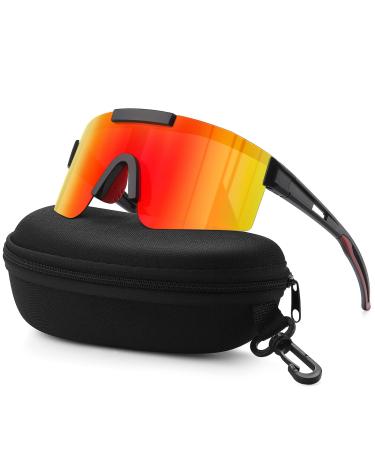 Suoso sports glasses polarize cycling glasses bicycle glasses fast glasses for men women sport sunglasses uv400 clear running glasses for MTB racing bike bike ski rave 1-orange - Buy Online on GoSupps.com