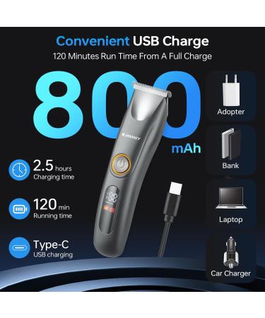 Buy Cordless Hair Trimmer for Men | T Liners Clippers with LED Light & Digital Display - Type-C Rechargeable - Buy Online on GoSupps.com
