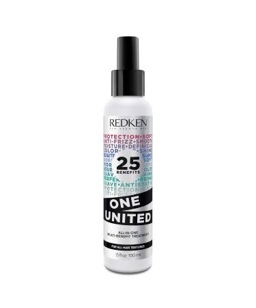 Redken One United All-In-One Leave In Conditioner | Multi-Benefit Treatment | Heat Protectant Spray for Hair | All Hair Types | Paraben Free 147ml