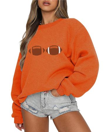 Yihaojia Womens Plus Size Basic Oversized Crewneck Tunic Sweatshirts for Women Long Sleeve Comfy Pullover Fall Tops Orange#71 X-Large - Buy Online on GoSupps.com
