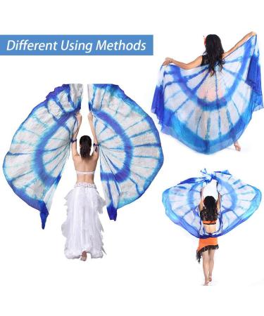 KIKIGOAL Silk Belly Dance ISIS Wings Scarf Veil Fan | Halloween Performance | Gradual White | 1.4x2.7cm - Buy Online on GoSupps.com