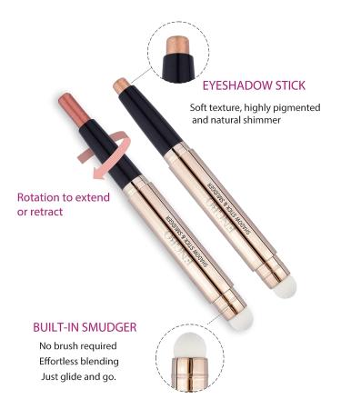 Enfuntins Shimmer Cream Eyeshadow Stick - High Pigmented Waterproof Eye Shadow Pencil (Champagne Gold) | Long Lasting Makeup with Soft Smudger - Buy Online on GoSupps.com