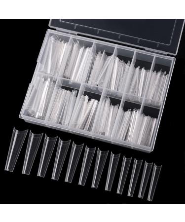 480 Extra Long XXL False Nail Tips - Clear Acrylic Half Cover French Fake Nails for DIY & Nail Studios - Buy Online on GoSupps.com