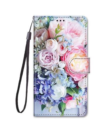Magon Full Body Flip PU leather protective cover for Xiaomi Redmi Note 11s colorful pattern shell wallet case cover Cover stand with card compartments pink flower xiaomi redmi note 11s pink flower