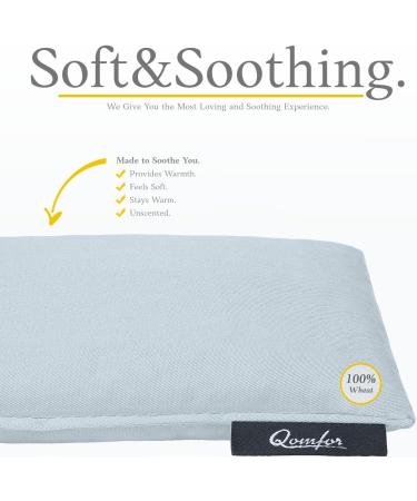 Grain Cushion - Warming Cotton Pillow 46x12 cm | Wheat-Filled Spelled Pillow for Back Neck & Shoulder Pain Relief | Perfect Gift in Light Blue - Buy Online on GoSupps.com