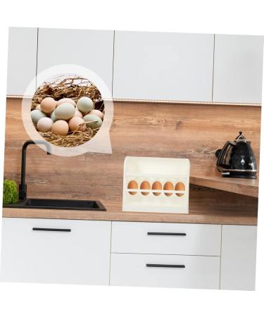 Healeved Egg Storage Box Container with Lid Plastic Eggs Refrigerator Egg Trays Egg Holder Desktop Egg Plate White 25.5X21.5X10CM - Buy Online on GoSupps.com