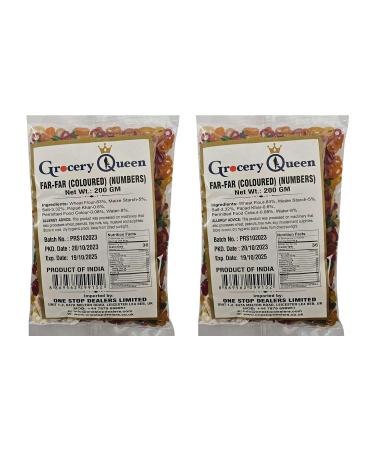 One Stop Dealers Far Far (Fryums) (200 Gram) - A Flaky Crispy And A Bit Sweet And Salty In Taste Vibrant Snacks Either Eaten As A Snacks Or Served To Accompany A Meal (Colored Numbers Pack of 2) Colored Numbers 1 count (Pack of 1)