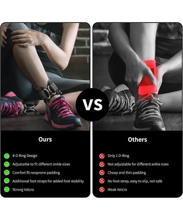LUXJOY Ankle Straps for Cable Machine | Adjustable Comfort Fit | Leg Workout Strap for Men and Women | Black (Pair) - Buy Online on GoSupps.com