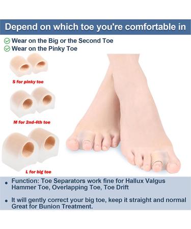 Toe Spreader & Bale Toe Corrector - Soft Gel Overlapping Toe Relief (2 Pieces) - Comfortable Pinky Toe Solution - Buy Online on GoSupps.com