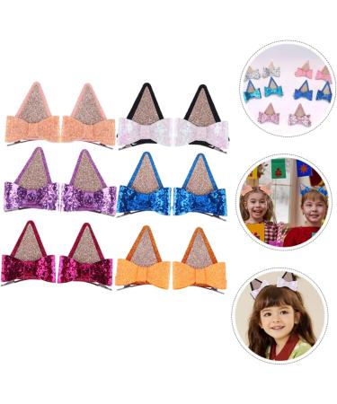KOMBIUDA 6 Pairs hair clips hair bows clips hair bow clips for party cat ears hairpin cat cosplay hair barrette small hairpins duckbill clip issue card headgear child cute decorate fabric - Buy Online on GoSupps.com