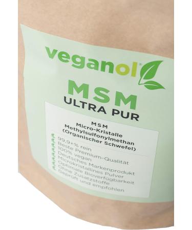 Veganol MSM Crystals 500G - Pure Vegan Methylsulfonylmethane 99.9% Purity High Bioavailability Dietary Supplements for Humans & Pets Made in Germany - Buy Online on GoSupps.com