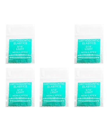 JMU Orthodontic Rubber Bands 3/16 Light 500 Pack 2.5 oz Orthodontic Elastics Latex Free Dental Rubber Bands Made in USA