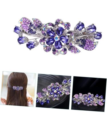 FRCOLOR hairpin rhinestone clip purple barrettes flower crystal hair clips metal hair crystal hair barrettes flower hair barrettes hair holder hair clamp holder alloy Miss wedding top clip - Buy Online on GoSupps.com