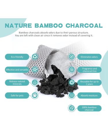 Natural Air Purifier Bags - Bamboo Charcoal Odor Absorbers & Moisture Eliminators | 12 Pack (6x200g + 6x75g) for Closet Shoes & Cars - Buy Online on GoSupps.com