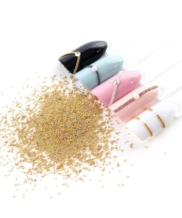 heaven2017 0.4mm 3D DIY Micro Metallic Steel Beads 3D Nails Supply Studs Nail Art Decorations Mini Charm Studs Golden - Buy Online on GoSupps.com