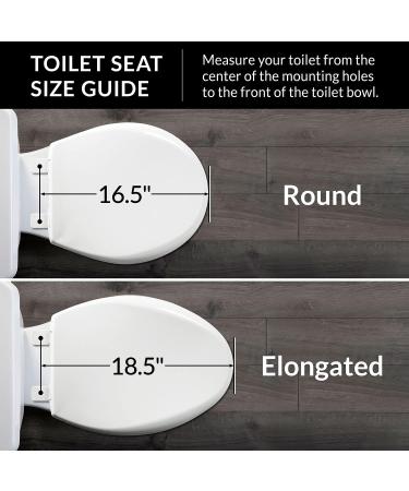 MAYFAIR 1843SLOW 000 Lannon Elongated Toilet Seat with Slow Close and Never Loosen Feature - Durable White Enameled Wood - 1 Pack - Buy Online on GoSupps.com
