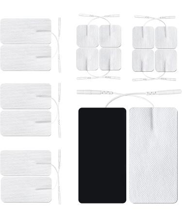 16Pcs Combo Replacement Pads for TENS Unit Upgraded Sticky Reusable TENS Electrodes Patches Up to 45 Times Latex-Free Tens Patches Pads for Electrotherapy Compatible with AUVON TENS TENS 7000 etc