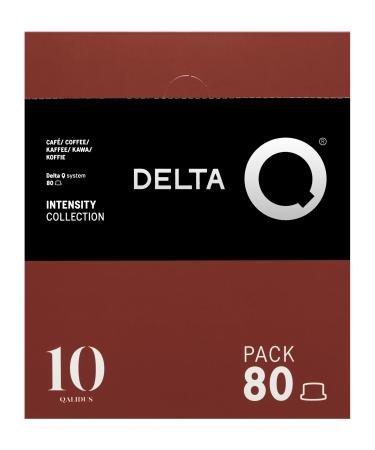 Delta Q Capsules de Caf Qalidus Intensit 10 Pack 80 Compatibles avec les Machines Delta Q Espresso Intense aux Notes de Caramel