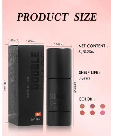 Sandwich Cream Blush Stick for Cheeks 2Pcs Multi-Use Makeup Blush Stick for Eyes Lips Face Longlasting Tinted Moisturizer Matte & Shimmer Blush Finish Natural Glow Blendable Blusher with Brush-01+06 01#+06# - Buy Online on GoSupps.com