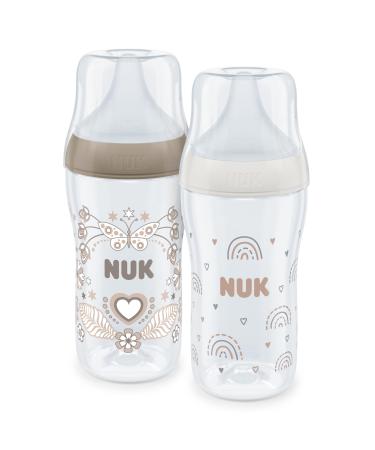 Nuk Perfect Match Baby Bottle Set 3+ Months Palate Friendly Temperature Control Anti-Colic Vent 260 ml BPA Free Silico