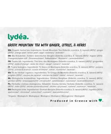 Lydea Organic Greek Mountain Tea with Ginger Citrus & Herbs Loose Leaf Herbal Tea 150 gr. Sachet - Buy Online on GoSupps.com