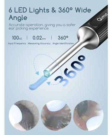 Qimic 1080P FHD Wireless Ear Wax Remover Camera | Ear Cleaner Kit with 6 LED Lights | Visual Otoscope for Adults, Kids & Pets - Black - Buy Online on GoSupps.com