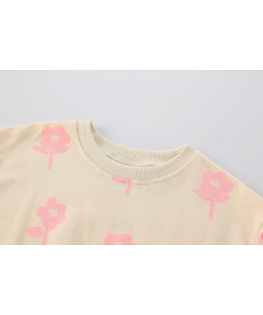 Girls Cotton Sweatshirt with Flower Design | Long Sleeve Pullover for Toddlers (3-4 Years) | Casual Jumper for Girls Age 1-12 | Top Quality Kids T-Shirt - Buy Online on GoSupps.com