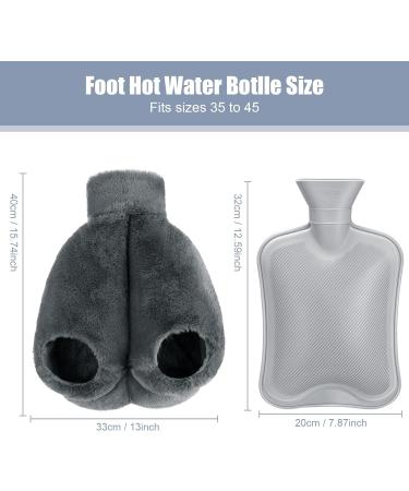 Homealexa 2L Hot Water Bottle with Soft Cover - Premium Natural Rubber, Safe & Durable for Family | Foot Design - Buy Online on GoSupps.com