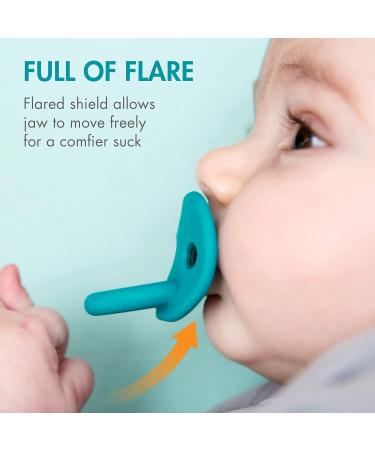 Boon JEWL Biometric Silicone Baby Pacifier - Blue - 3+ Months - Orthodontic Soothing Pacifiers - 2 Count - Buy Online on GoSupps.com