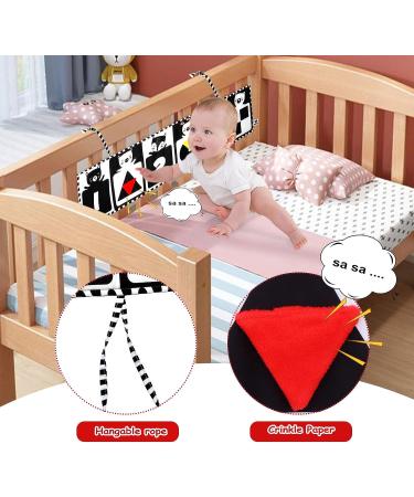 Yohome Black and White High Contrast Sensory Baby Toy Soft Book | Educational Infant Tummy Time & Crib Toy | Double Sided Folding Cloth Book for 0-3 Years - Buy Online on GoSupps.com