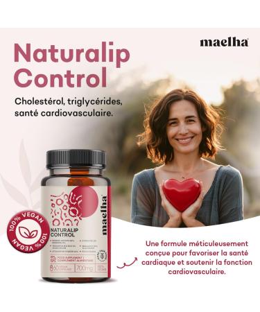 Naturalip Control | Fermented Red Rice Supplement | Helps Maintain Normal Cholesterol and Triglyceride Levels | High Concentration | 60 Capsules | 100% Vegan - Buy Online on GoSupps.com