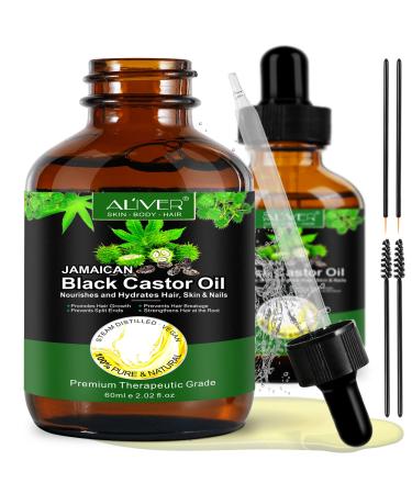 2 Bottles Jamaican Black Castor Oil for Hair Growth  Skin Care  Nails& Cuticles  Nourish the Scalp  Dry Skin Relief  Improve Blood Circulation  Face Body Moisturizer  Lash Serum  Castor Oil for the Unisex